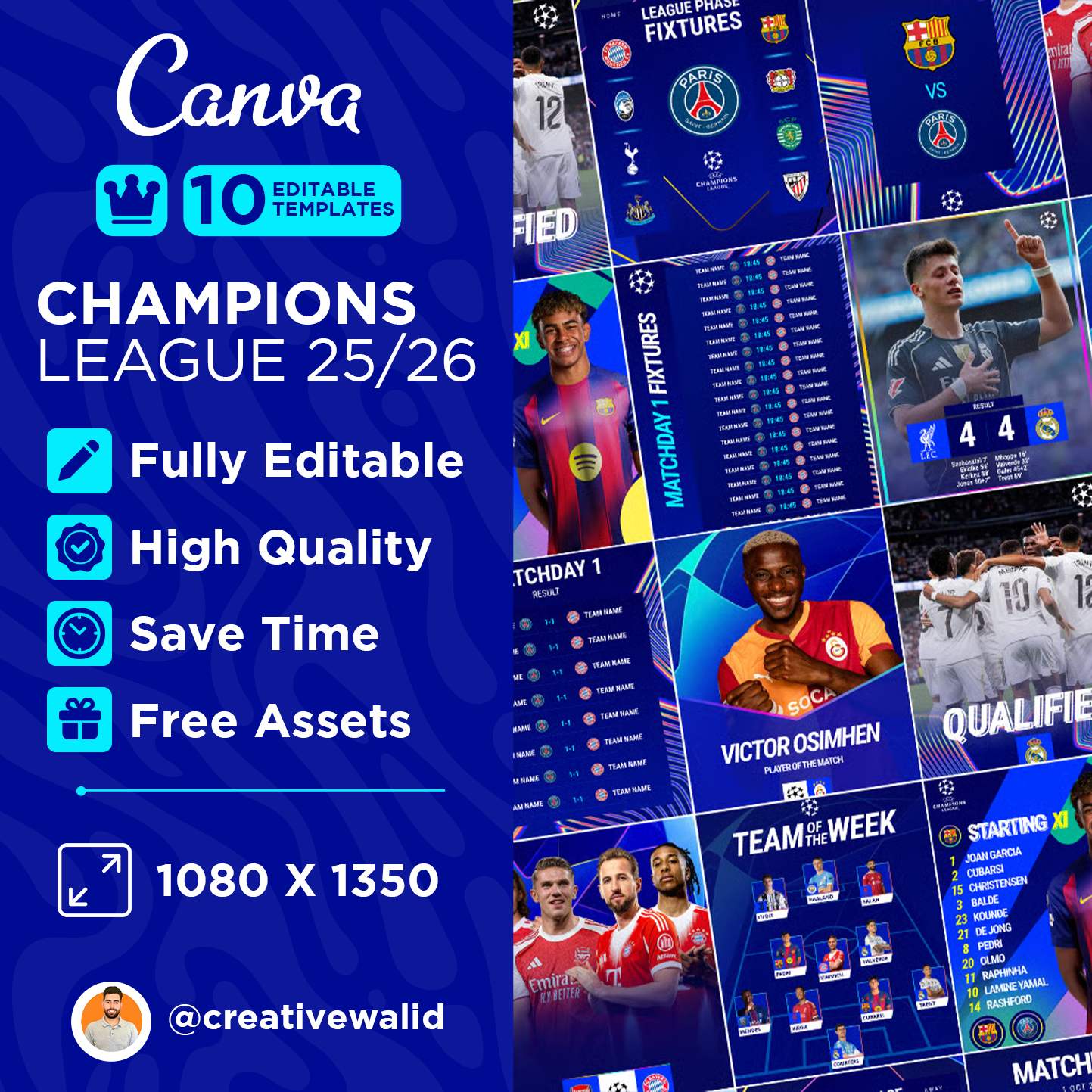 10 Canva Templates - CHAMPIONS LEAGUE