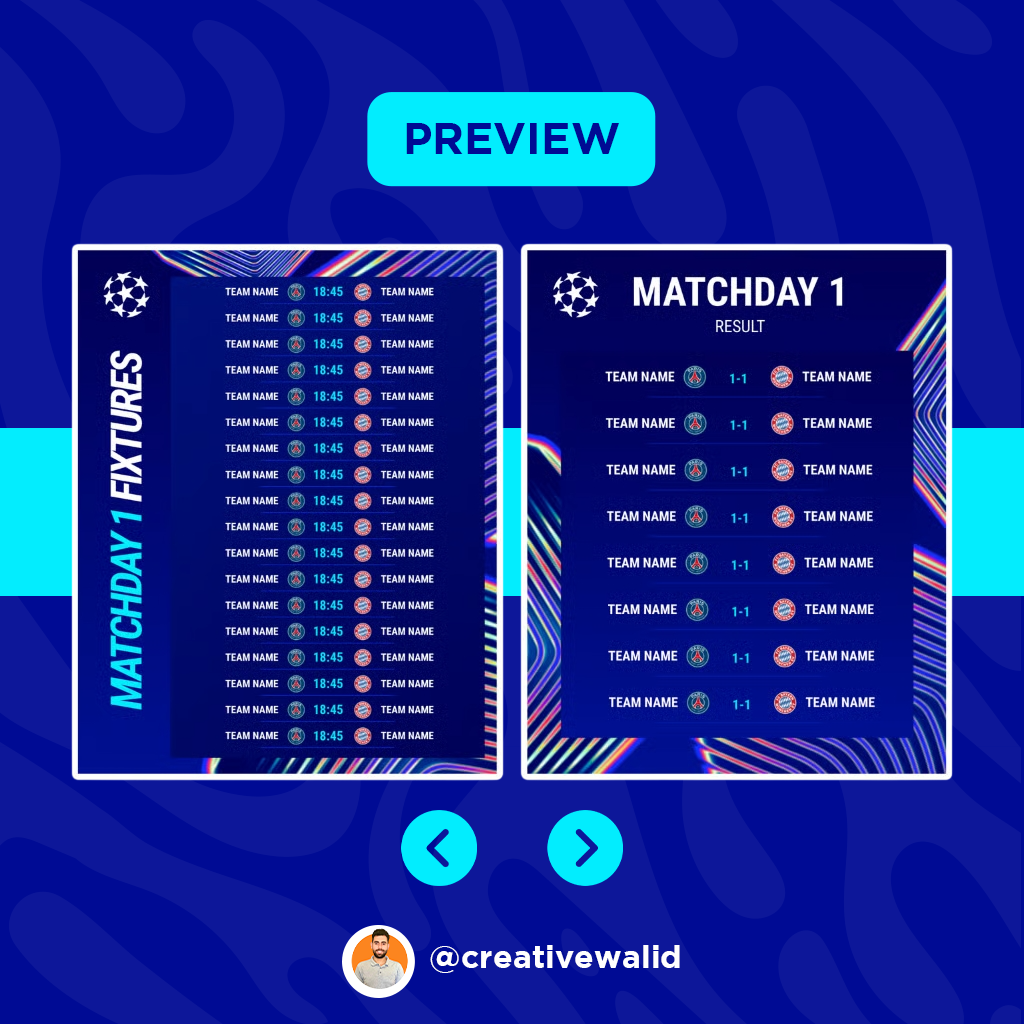 10 Canva Templates - CHAMPIONS LEAGUE